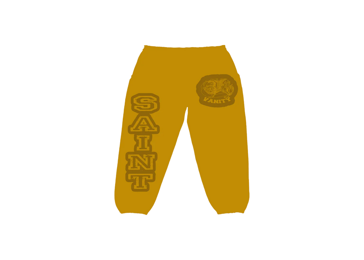 Saint Vanity Mustard & Brown Varsity Sweatpants