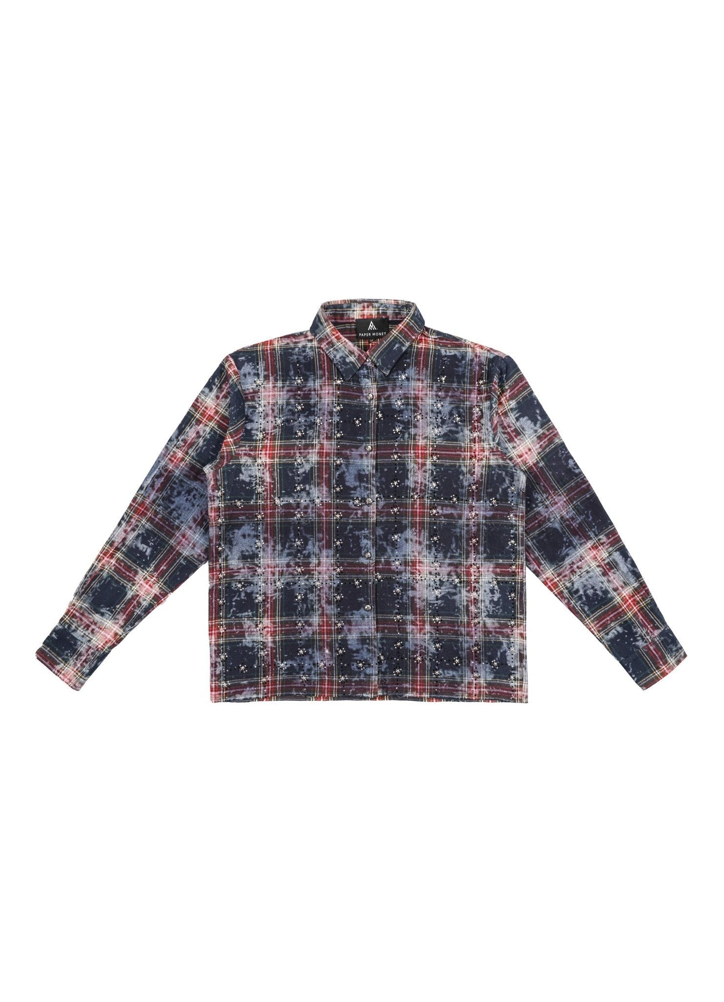 Paper Money Brand Rhinestone Flannel Navy